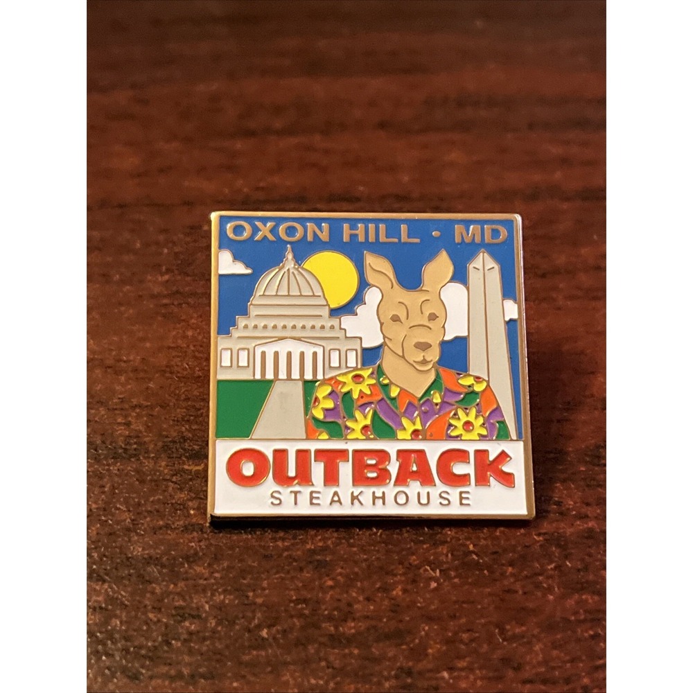 Outback Steakhouse Oxon Hill Maryland Kangaroo Lapel Hat Pin‎